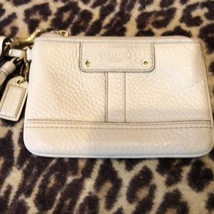 Coach ivory leather wristlet